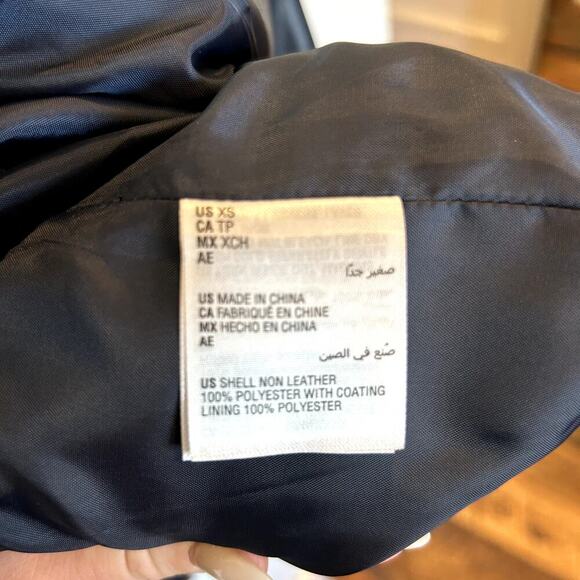 INC Navy Faux Leather Jacket SZ XS NWOT - Picture 6 of 9